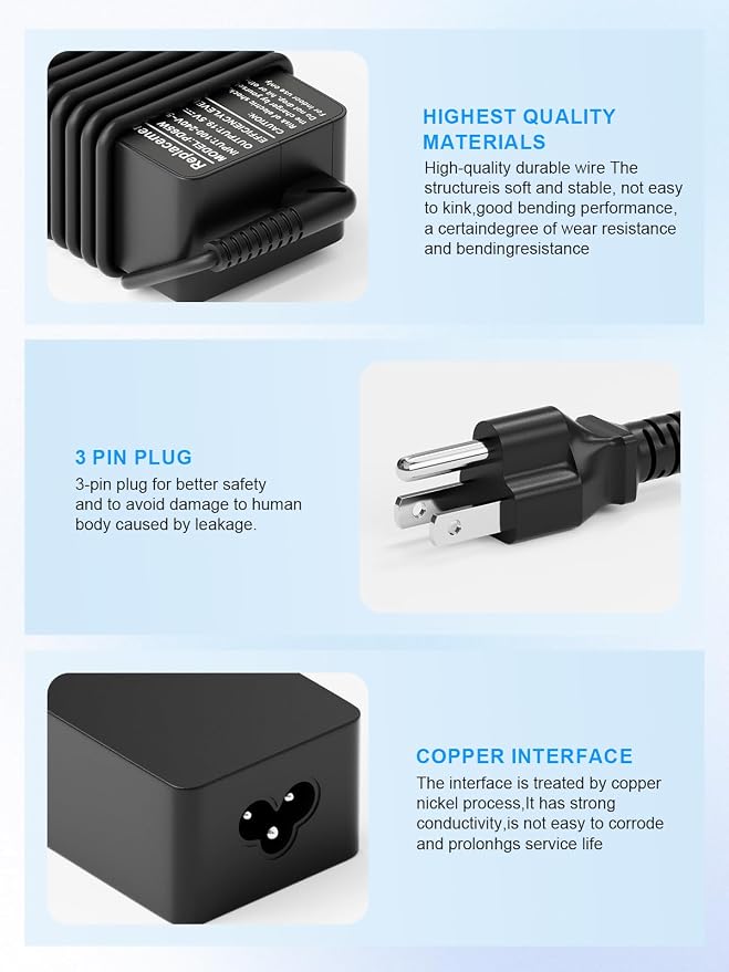 65W USB C AC Power Adapter Charger for NOCO Boost X Series GBX45 GBX55 GBX75 GBX155 Portable Jump Starter Power Supply Cord