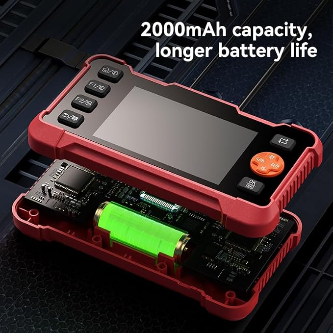2-in-1 OBD2 Scanner with Inspection Borescope, Read & Clear Check Engine Codes, 3-Minute CCA Battery Tester, DIY Pre-Trip Safety Diagnostic Tool for All 1996 & Newer OBDII Vehicles