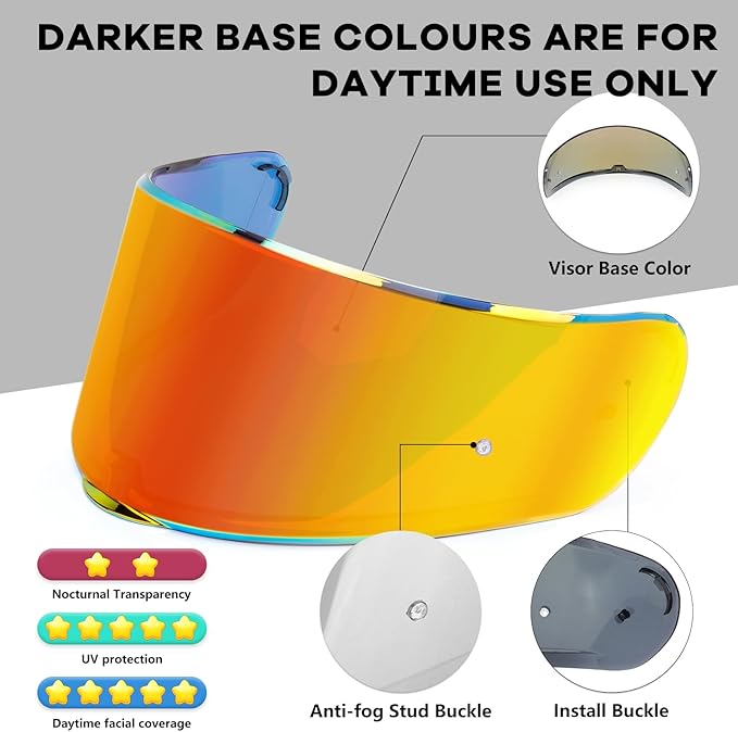 XINGWU Motorcycle Helmet Visor for Sedici Strada 2 Strada 3 LS2 FT2 VECTOR FF801 FF397 with Anti-fog Rainproof Helmet Film Face Shield Motorcycle Helmet Accessories Visor Replacement (Purple)