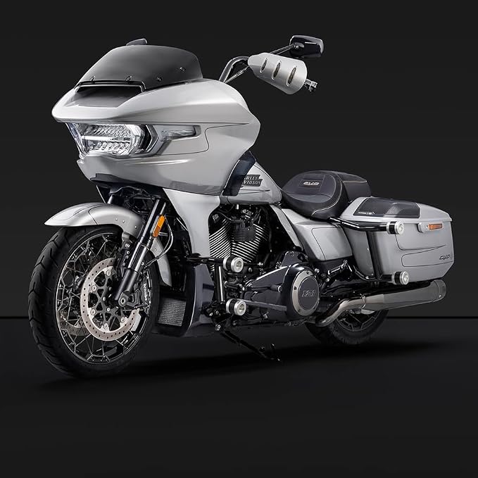 Advanblack ProTek Machined Harley Crash Bar Sliders 1.25" Decorative Wheel Rotatable End For Front Engine Guard Rear Saddlebag Guards (Silver CNC w/Carbon Inlay)