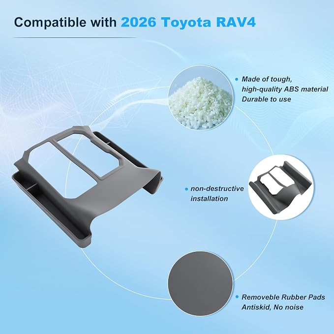 BIXUAN 2026 RAV 4 Center Console Organizer For 2026 Toyota RAV 4 Gear Shift Side Pocket Middle Console Storage Box 2026 RAV 4 Accessories