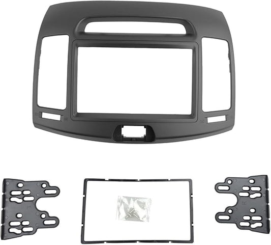 Car Stereo Dash Radio Fascia Kit for 2006-2010 Hyundai Elantra (HD), Avante (HD) 2006-2010 Installation Trim Panel Frame Double Din (Grey)