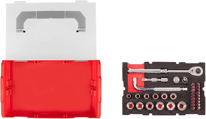 TEKTON 3/8 Inch Drive 12-Point Socket, Bit Ratchet Set, 35-Piece | SKT96201