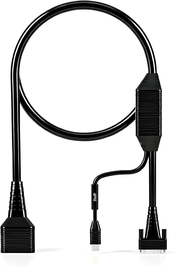 LAUNCH CRP DoIP Connector Adapter Cable with USB-C and 16-Pin Male to DB-15 Female Connector for Creader Professional CRP Series Diagnostic Scanner