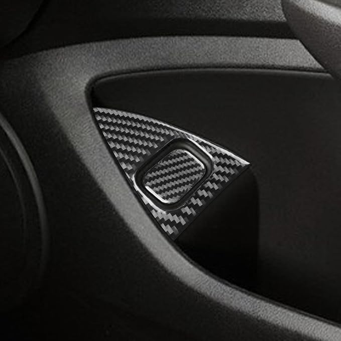 Black Soft Carbon Fiber car Interior Trunk Switch 4/Piece Decorative Sticker Suitable for Acura TSX 09-14 Carbon Fiber car Interior
