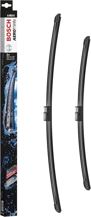BOSCH 3397118953 AeroTwin OE Replacement Wiper Blades Driver & Passenger Side - Set of 2 (26" & 20") Side Lock 22mm
