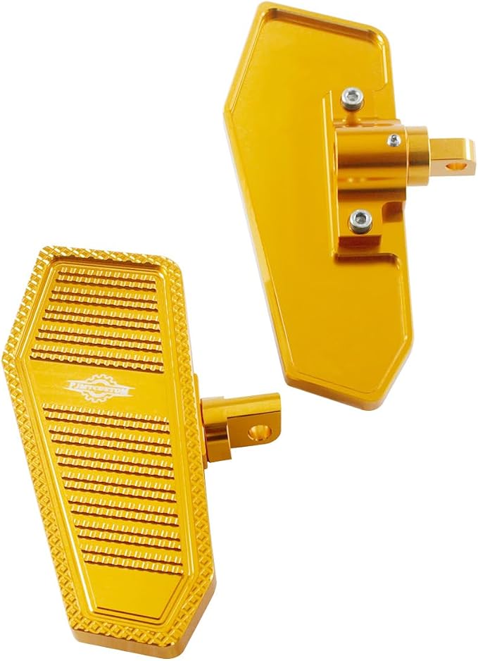 Gold Rider's Mini Floorboard, Foot Pedal with Male Mount, Compatible with Harley Davidson 2017-Before FX Models Street Bob, Super Glide, Fat Bob, Low Rider, Wide Glide, Breakout