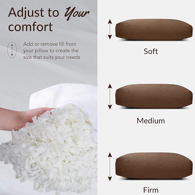 Head Recliner Pillow Adjustable Shredded Memory Foam Headrest Pillows for Recliner Chairs,Non-Slip Velvet Cushion for Pain Relief Neck Support Pillow for Travel Home Sofa Armchair with Zipper Cover