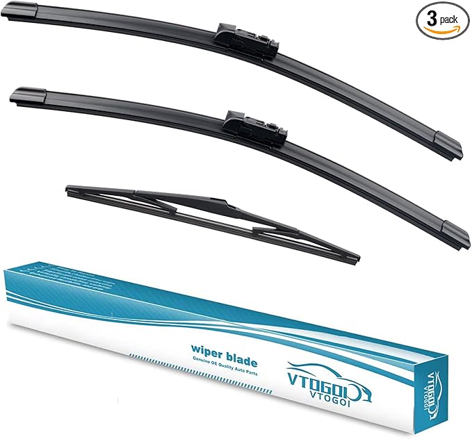 OEM Windshield Wiper Blades Replacement for Mazda CX-5 CX-9 2017 2018 2019 2020 2021 2022 2023 2024 2025, All Weather Original Factory Quality Front & Rear Wipers Set 24"+18"+14" (Pack of 3)