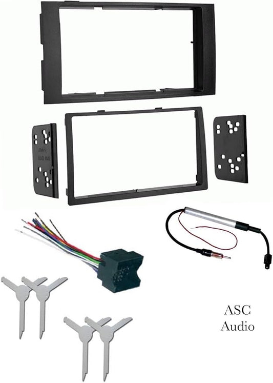 ASC Audio Car Stereo Dash Kit, Wire Harness, Antenna Adapter, and Radio Remove Tool for Installing a Double Din Radio for 2004 2005 2006 2007 2008 2009 2010 VW Volkswagen Touareg Touareg 2