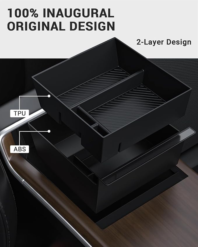 BASENOR 2022-2025 Tesla Model S Model X Center Console Organizer and Tablet Holder Headrest Tablet Mount