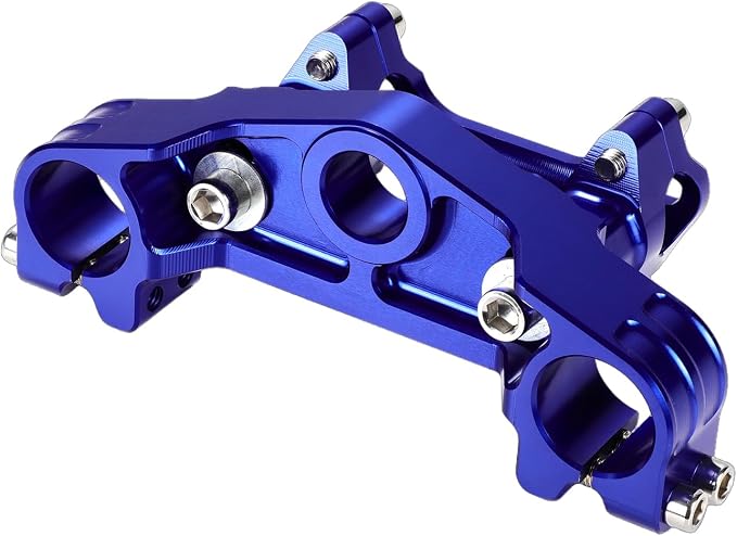 Triple Clamp with Risers Set for TTR 110 TTR110E TTR 110E 2008-2025, CNC Machined Aluminum Alloy | Handlebar Riser | Hard-Anodized | Direct Fit | Easy Installation Blue