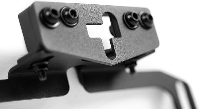 DV8 Offroad Front Camera Relocation Bracket for 2021-2026 Ford Bronco | Corrects 360 View with Winch Bumper | Includes Extended Camera Optical Cable & Spray Hose | Adjustable for Different Setups