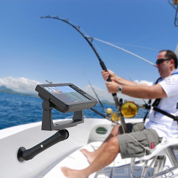 Aluminum Fish Finder Mount, Compatible with Garmin and Lowrance, 9.3'' Adjustable Arm, 1.5'' Marine Electronic Ball Mount
