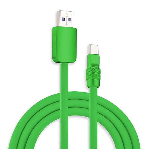 chubbycable Chubby 2.0 USB C 120W Fast Charging Cable Silicone Soft Durable USB C Cable Extra Thick Charger Cord Compatible with iPhone 17-15 Series iPad, Green+Green, USB-A to Type-C, 9.8FT