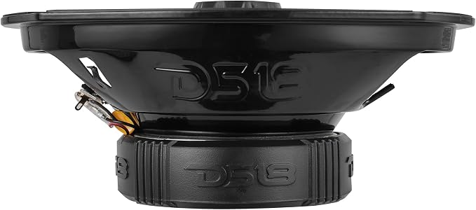DS18 PRO-ZT Pro Audio Coaxial Midrange Speakers with Built-in Bullet Tweeter, 4-Ohms, Water Resistant - Black Metal Mesh Grill Included (1 Speaker) (6x9 inches)
