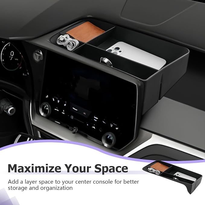LUWU for 2025 2026 Lexus TX Dashboard Storage Tray 2024 2025 2026 Lexus TX 350/500h/550h+ 14-inch Behind Screen Organizer Center Console Display Box Dash Tray Lexus TX 2026 (Only for 14" Screen)