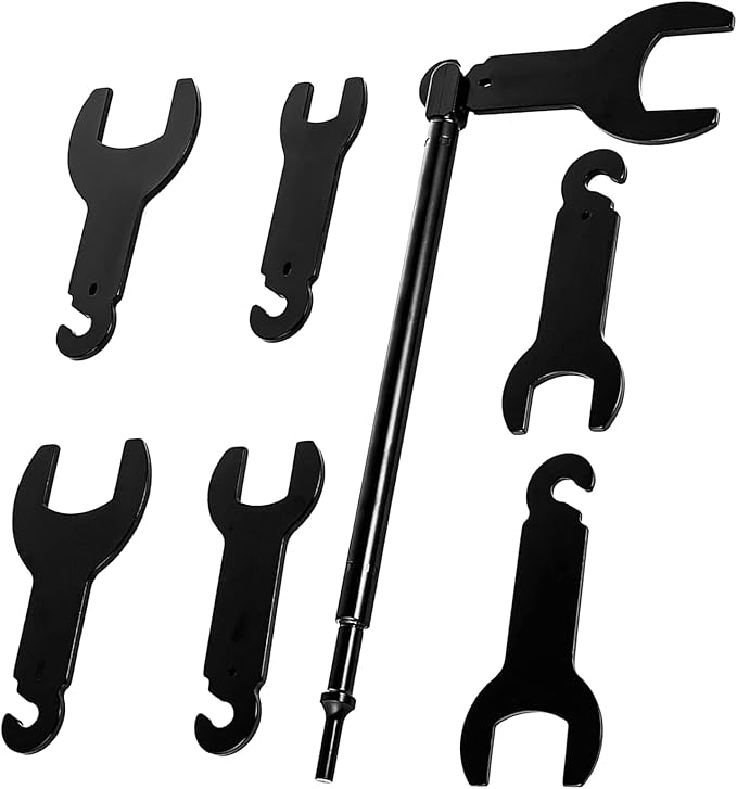 8PCS Pneumatic Fan Clutch Wrench, 43300 Fan Clutch Removal Tool Kit, Auto Repair Gear Assisted Positioning Tool Compatible with Ford GM Jeep Chrysler