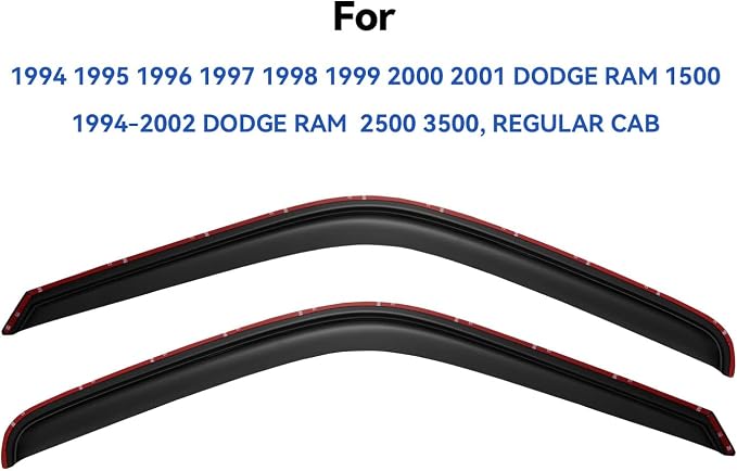 in-Channel Window Visors Rain Guards for 1994-2001 Dodge Ram 1500, Window Wind Deflectors Vent Shades for 94-02 Ram 2500 3500