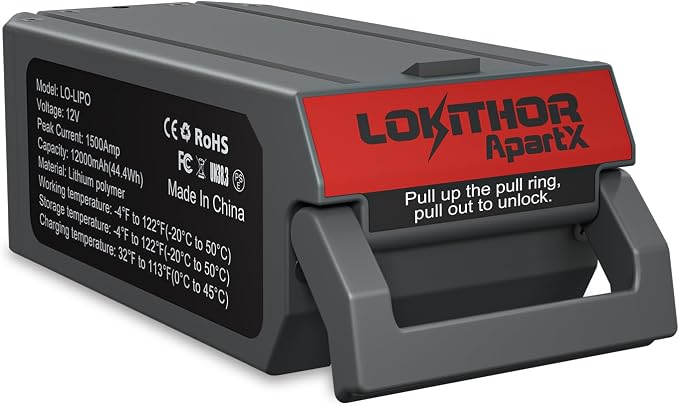 LOKITHOR LIPO 12V 1500 Amp Separate Jump Starter Battery Compatible for ApartX(Battery only)