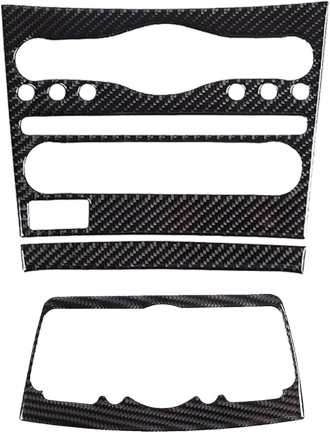 Real Soft Carbon Fiber Car Center Console Multimedia Panel/Air Conditioning Control Panel Decorative Stickers,for Infiniti G Series 2007-2013,3PCS (Black)