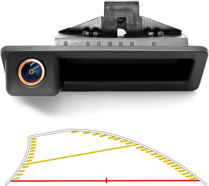 Vehicle Backup Camera CCD with Dynamic Trajectory Moving Guide Parking Line for BMW E88 E82 E84 E90 E91 E92 E93 3 5 Series X5 6 Car Rear View Reverse Fisheye Lens Trunk Handle Camera