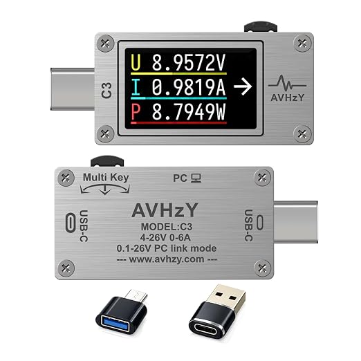 USB Power Meter USB 3.1 Type-c Tester Digital Multimeter Current Tester Voltage Detector DC 29V 6A PD 2.0/3.0 QC 2.0/3.0/4.0 pps Trigge