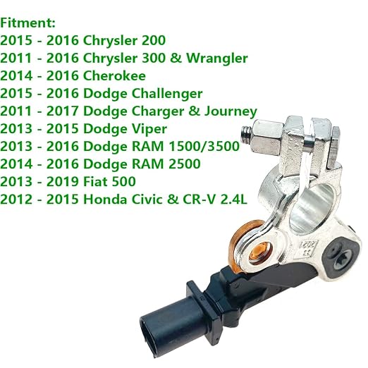 Battery Current Sensor Battery Voltage Temperature Sensor for Chrysler 200 300 Wrangler Cherokee Dodge Challenger Journey Honda Civic CR-V Replace 38920-TR0-A02 38920-TR0-A01 4692269AI