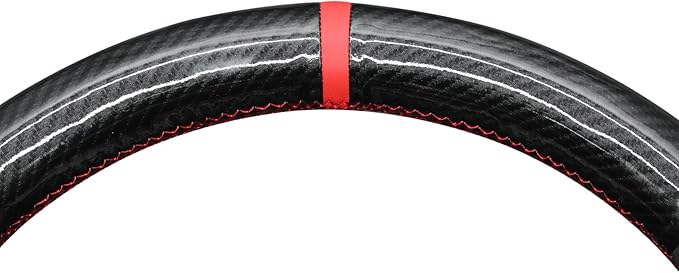 MEWANT Hand Stitch Black Suede Carbon Fiber Steering Wheel Cover for Chevy Equinox RS 2025 Silverado EV RST 2024-2025