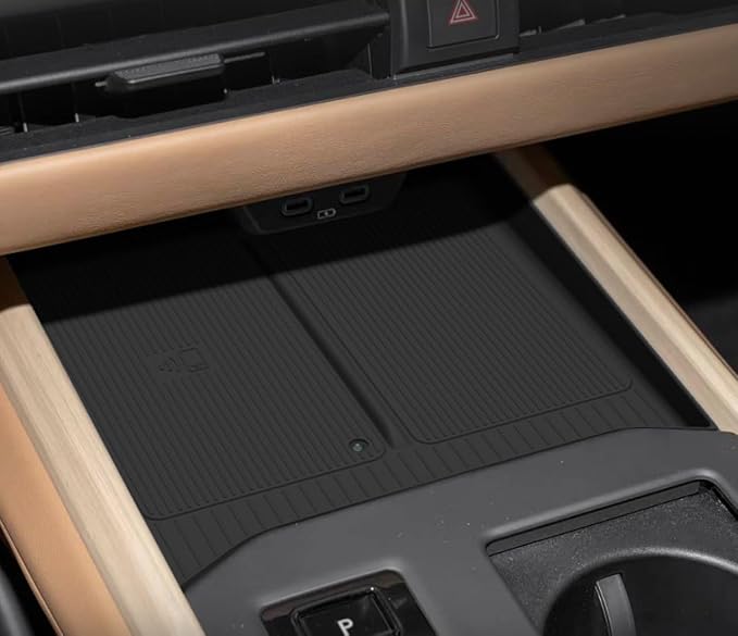 SXCY 2PCS for 2026 Lexus ES Center Console Organizer Tray+Wireless Charging Mat for 2026 Lexus ES Accessories 2026 ES 350e/ES 350h/ES 500e Center Console Tray 2026 ES Armrest Console Organizer Tray