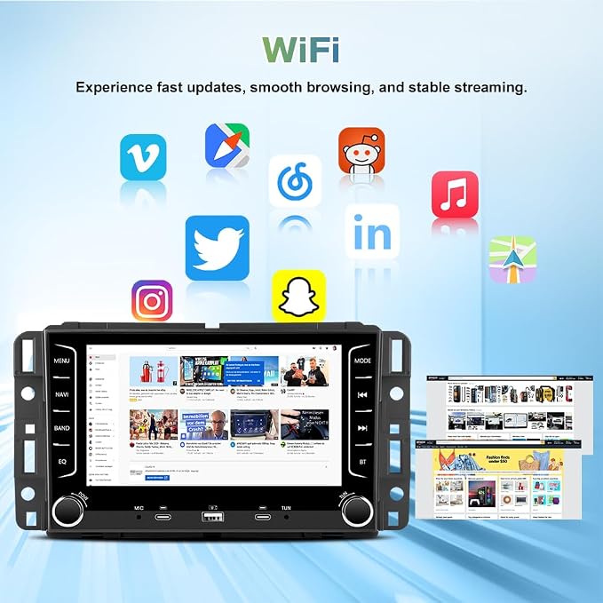 Touch Screen Radio for Chevy Silverado 1500 2500 3500 2007-2013, Android Stereo for Silverado GMC Sierra Acadia Support CarPlay Android Auto AM/FM GPS 4Core 64GB - with Camera
