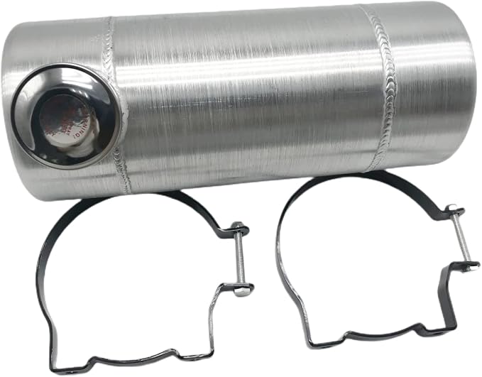 JSD 1 5/8 Gallon 6"x15" Spun Aluminum Fuel Tank Gas Tank End Fill 1/4" NPT Outlet -for dune buggy, mini bike,go kart, Log splitter