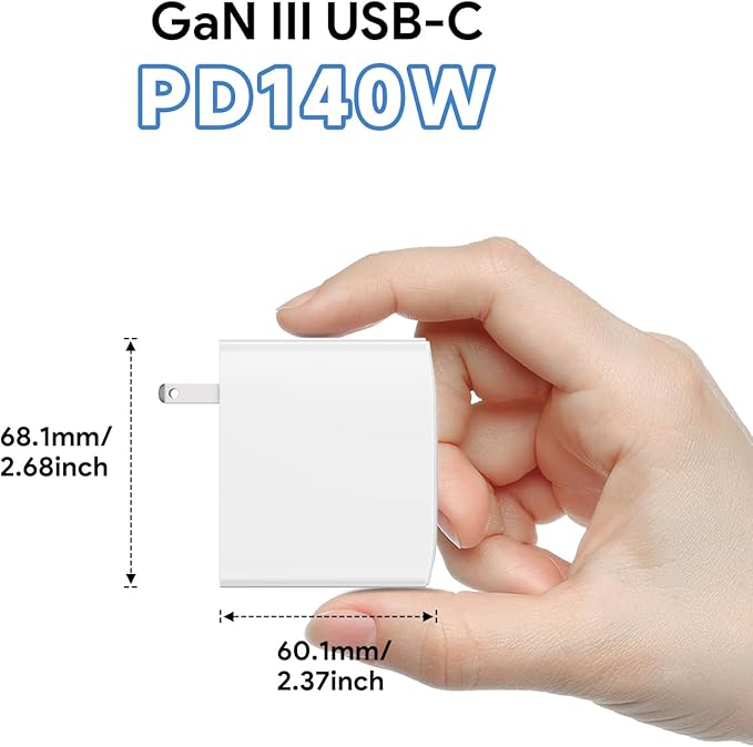 KFD 140W USB C Charger 28V5A PD3.1 Foldable Fast GaN Charger Adapter for Starlink Mini MacBook Pro/Air Surface Lenovo Razer Dell HP Asus Acer MSI Laptop Chromebook Steam Deck DJI Anker 737 Power Bank
