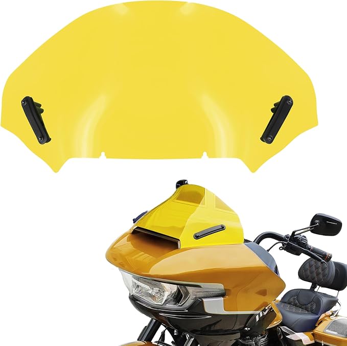 Motorcycle Windshield Windscreen Wind Splitter Fit for Harley Road Glide FLTRXSE 2023-later FLTRX FLTRXSTSE 2024-later for Dual Headlights (Yellow)