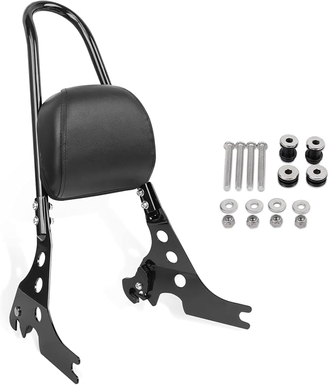 GUAIMI Motorcycle Passenger Backrest Rear Seat Sissy Bar Cushion Pad for Harley XL Models 2004-Newer Sportster 883 1200 XL 883C 883R -Black