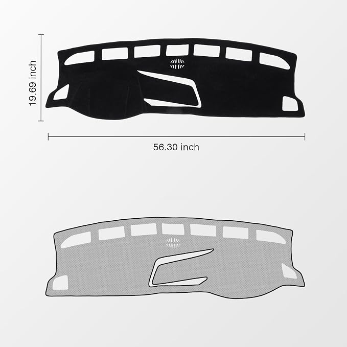 KUST Black Dash Cover for Volkswagen VW Taos (S SE SEL) 2022-2025 2026 (Only fits for Taos with Center Bin) Polyester Dashboard Cover Non-Slip Interior Accessories for VW Taos Custom Fit Dashboard Mat