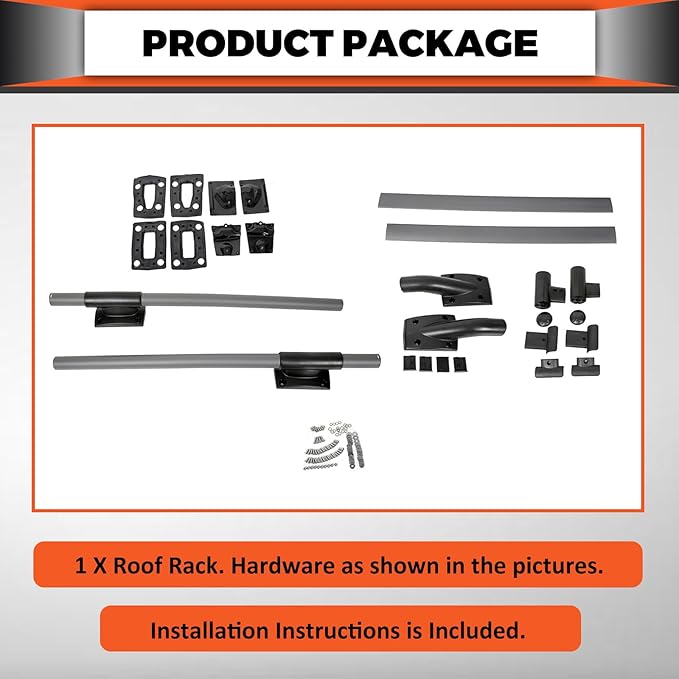 ECOTRIC Roof Rack/Rail Crossbar Compatible with 2005-2022 Nissan Frontier 4 Door Adjustable Aluminum Luggage Cargo Carrier