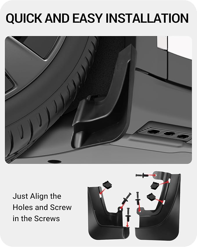 BASENOR 2022-2025 Tesla Model X/Model X Plaid Center Console Organizer and Mud Flaps Splash Guards