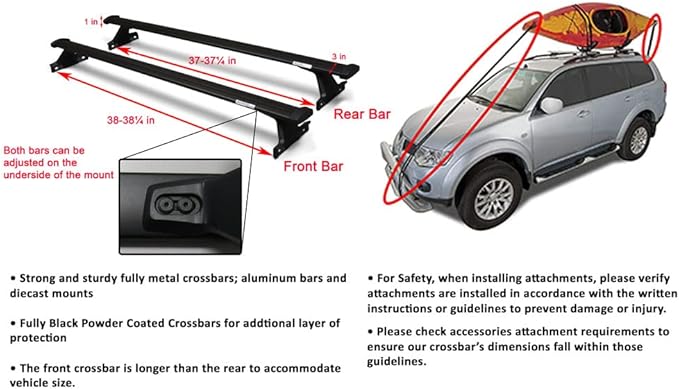 BRIGHTLINES Roof Rack Cross Bar Compatible with 2018 2019 2020 2021 2022 2023 2024 Chevy Equinox GMC Terrain