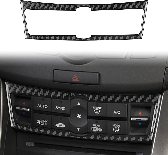 Black Soft Carbon Fiber car Interior Climate Control Panel 1/Piece Decorative Sticker Suitable for Acura TSX 09-14 Carbon Fiber car Interior