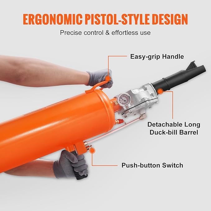 VEVOR Tire Seater, 2.1 Gal/8 L Air Tire Blaster, 120 PSI Handheld, Portable Tire Inflator Tool, 85-116 PSI Operating Pressure for Tractor Truck ATV Car and Automobile Repair