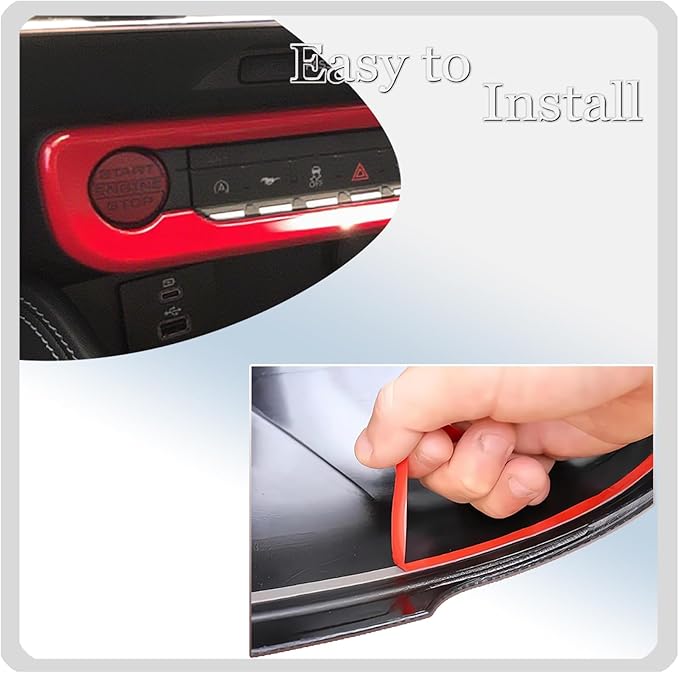 MUXEE A/C Control Panel Cover, for Ford Mustang 2024 2025 2026 - ABS Wine Red Dashboard AC Air Vent Outlet Sport Interior Trim Accessories