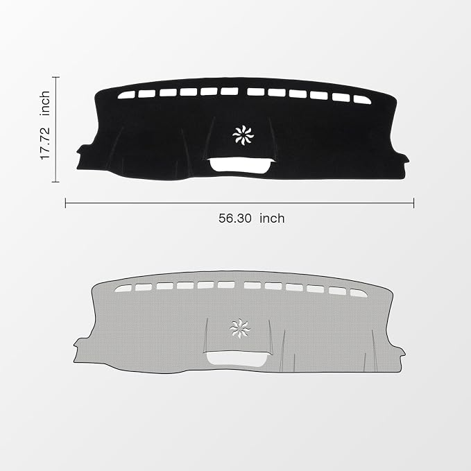 KUST Black Dash Cover for Ford Ranger 2024 2025 2026 (XLz, XLT, Lariat) Polyester Dashboard Cover Non-Slip Interior Accessories for Ranger Custom Fit Dash Mat Sunshade Windshield No Glare