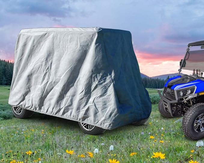 CarsCover HD Waterproof UTV Cart Cover 5 Layer Storage Covers for Polaris, Yamaha, Kawasaki (Fit up to 132 inch Long)