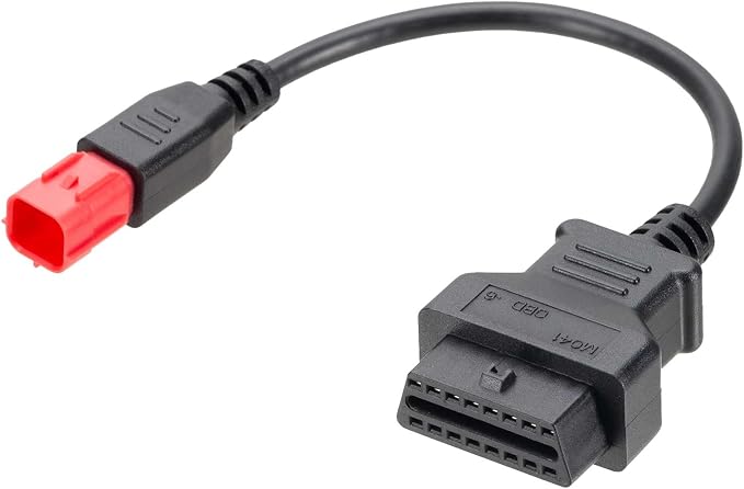 6 Pin OBD2 Adapter Cable, Euro5 6-pin Connector Fit for 2019-DUCATI for Guzzi for KTM for Suzuki for Yamaha for Davidson for Piaggio Motorcycle OBD Diagnostic Cable M041 ECU Key IMMO Progrann