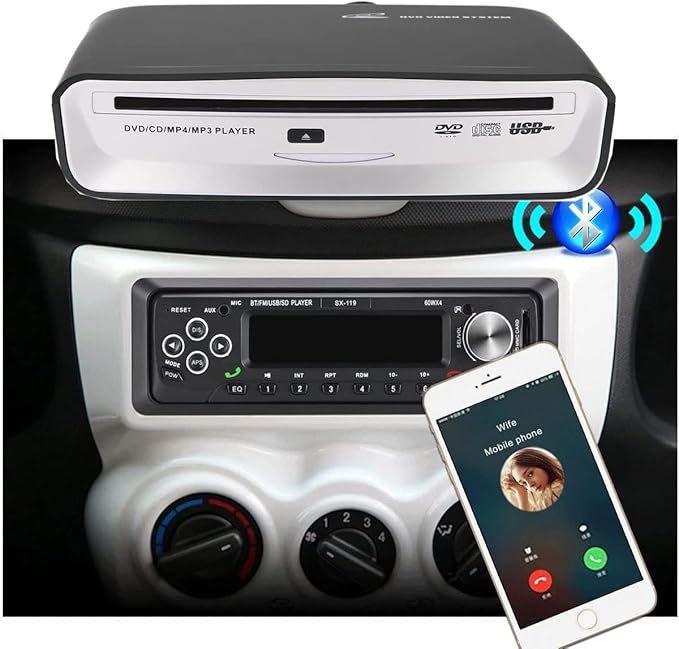 Portable Car CD Player | External USB Vehicle CD Player for Car Android Navigation Plug and Play (for Android 4.4 and Above System Only)