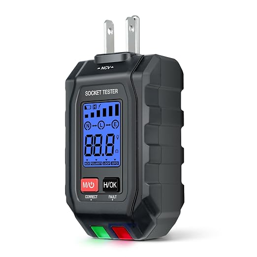 LSENLTY Circuit Breaker Finder & Electrical Tester, 2-in-1 Outlet Tester with Non-Contact Voltage, GFCI Tester, Loop Resistance & Polarity Detection, Suitable for Home DIY, Electrician, Father Gifts
