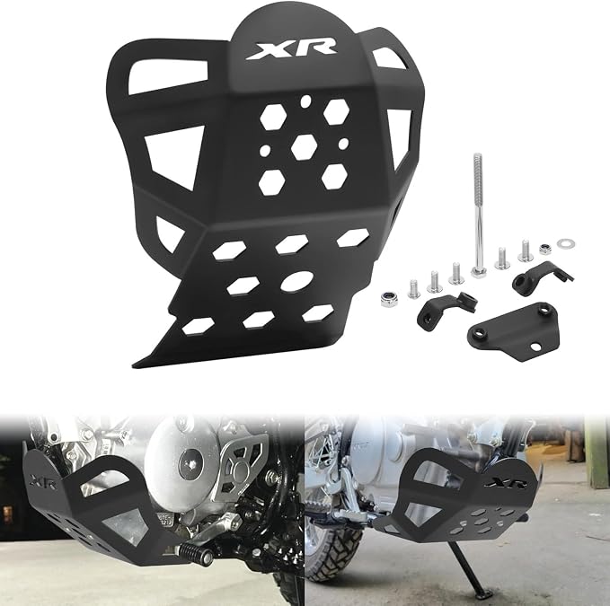 XR150L Skid Plate - Front Engine Bash Cover Guard Compatible with 2023~2025 XR125L XR150L - Skidplate Thickness Enhancement with Engine Heat Dissipation Holes (Black)