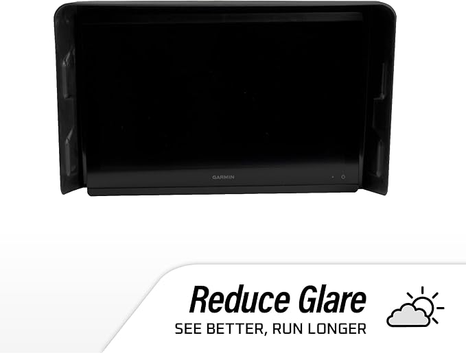 BerleyPro Garmin Fish Finder Visor — Sun Cover & Glare Reduction — Fits Echomap UHD/UHD2/Ultra, GPSMAP, Striker, Echomap Chirp & More — CNC Machined ASA Plastic