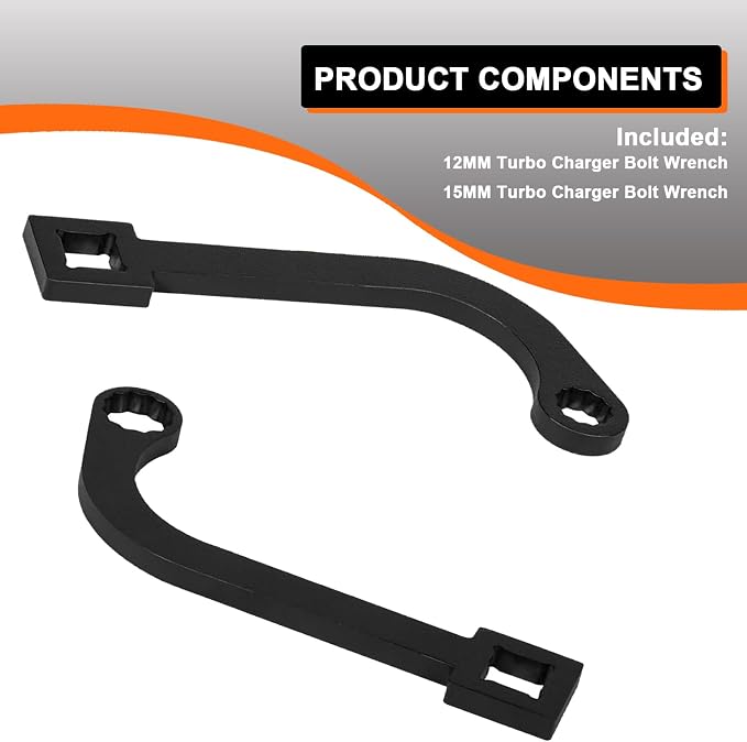 YMT 12MM & 15MM Turbo Charger Bolt Wrench 12-Point Wrench Tool Set Fits for Cummins ISB Turbo Diesel Engines 5.9L 6.7L, Replace for 9866 9866A 9866B